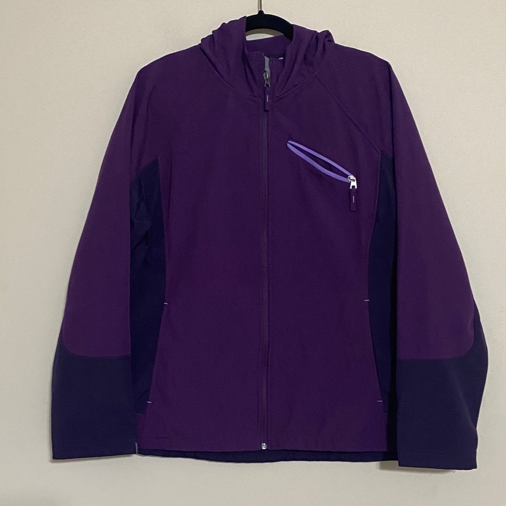 Free thech Purple Hooded performance Jacket softshell women 1X full zip outdoor